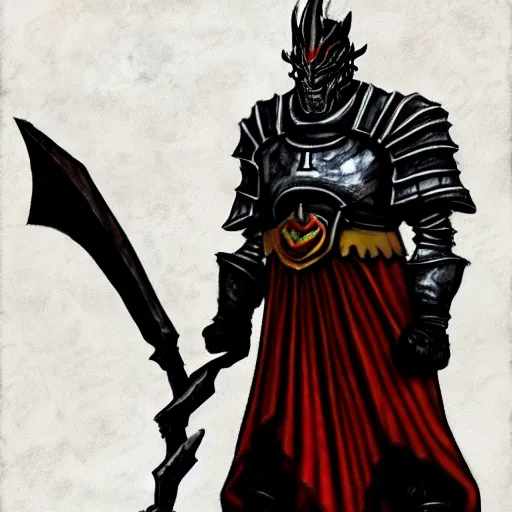 Image similar to fantasy concept art of stalin as a boss in dark souls, colored, trending on artstation