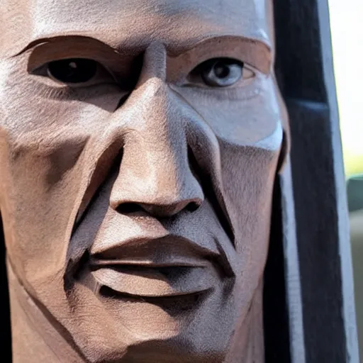 Prompt: a wooden sculpture of keanu reaves in the matrix