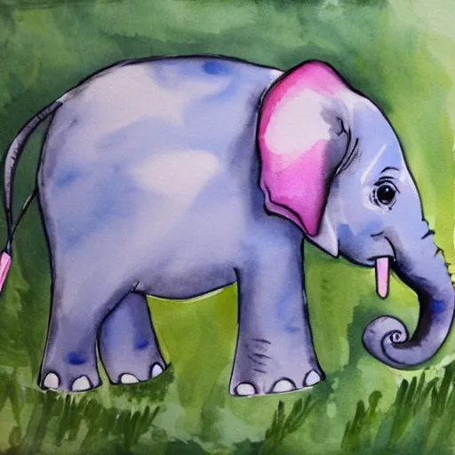 Image similar to cute baby elephant water colour painting