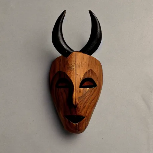 Prompt: lamb cult wooden mask