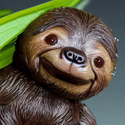 Image similar to 80mm resin detailed miniature of a sloth, Product Introduction Photos, 4K, Full body, simple background