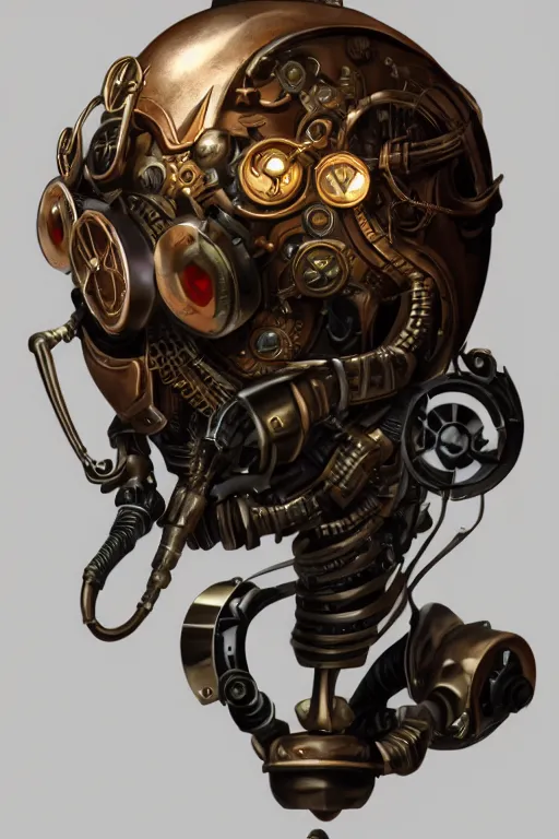 Image similar to steampunk helmet fantasy art mask robot ninja stylized digital illustration sharp focus, elegant intricate digital painting artstation concept art global illumination ray tracing advanced technology chaykin howard and campionpascale and cooke darwyn and davis jack