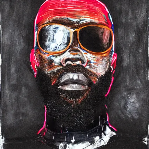 Prompt: a beautiful professional portrait of mc ride, painted by tsutomu nihei