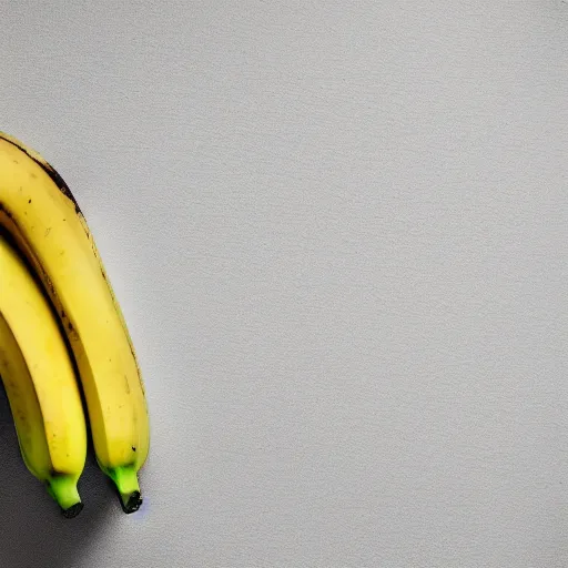 Prompt: banana sitting on a white table, minimalism,