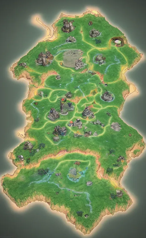 Prompt: pokemon overworld map of ohio, octane render, trending on artstation, intricate detail