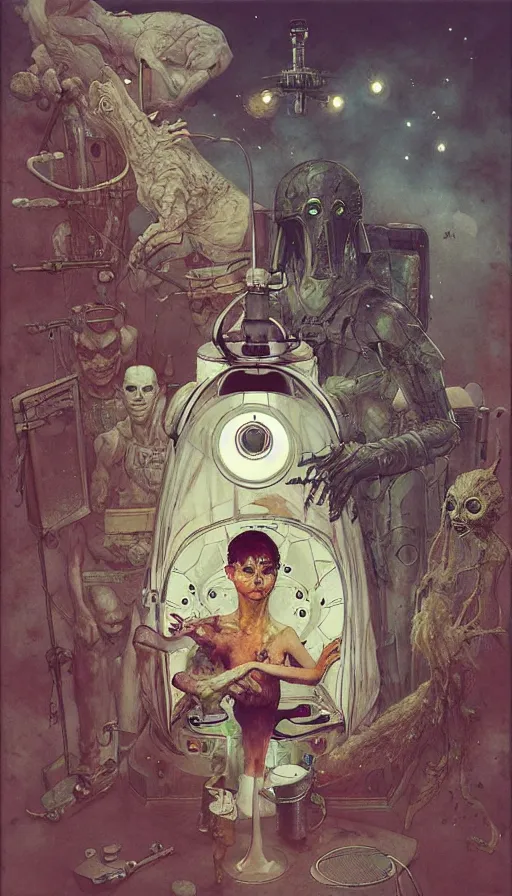 Prompt: single - use time - travel simulation capsule by chiara bautista, beksinski and norman rockwell and greg rutkowski weta studio, and lucasfilm