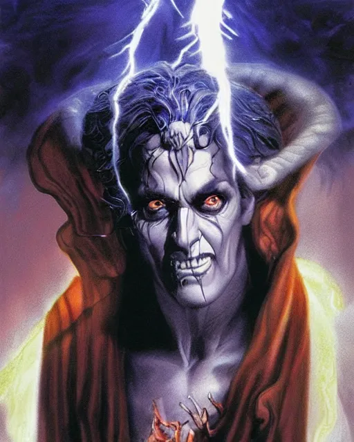 Image similar to hades, lightning, airbrush, drew struzan illustration art, key art, movie poster