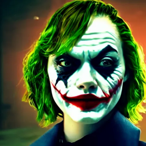 Image similar to Emma Stone as The Joker awe inspiring 8k hdr