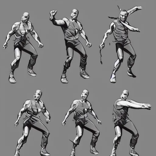 Pixel Fighting Game Character action poses