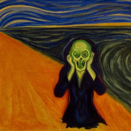 Image similar to vengeance, in the style of munch