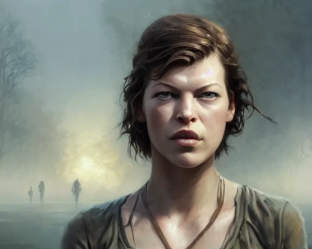 Prompt: highly detailed portrait of a young milla jovovich, in the walking dead, stephen bliss, unreal engine, fantasy art by greg rutkowski, loish, rhads, ferdinand knab, makoto shinkai and lois van baarle, ilya kuvshinov, rossdraws, tom bagshaw, global illumination, radiant light, detailed and intricate environment