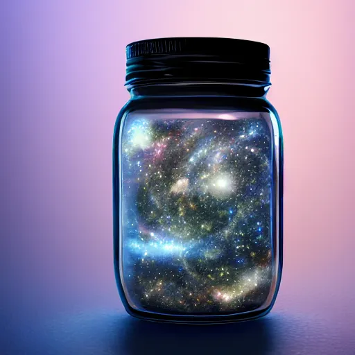 Prompt: universe in jar, hyperrealistic, 8 k