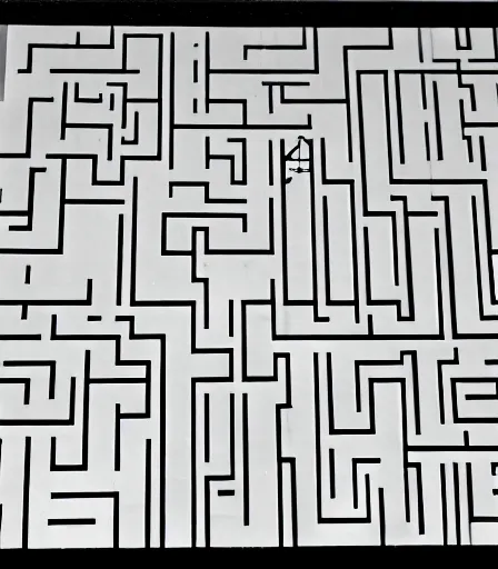 Prompt: a maze photographed by berne becher and hilla becher
