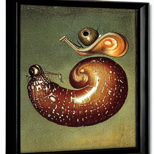 Image similar to hairy snail candy glue macro view by hieronymus bosch