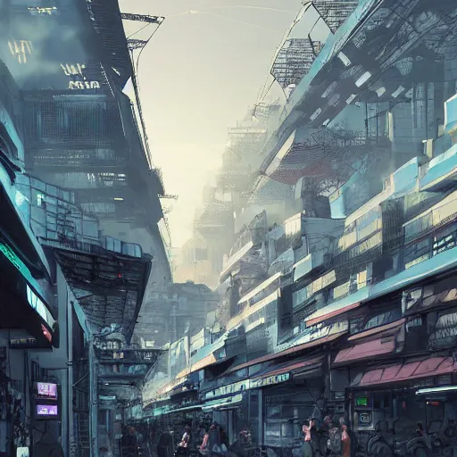 Image similar to Paris futur, asian district, cyberpunk city. Trending on Artstation