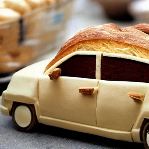 Prompt: a 1 9 8 8 honda civic but its made out of bread