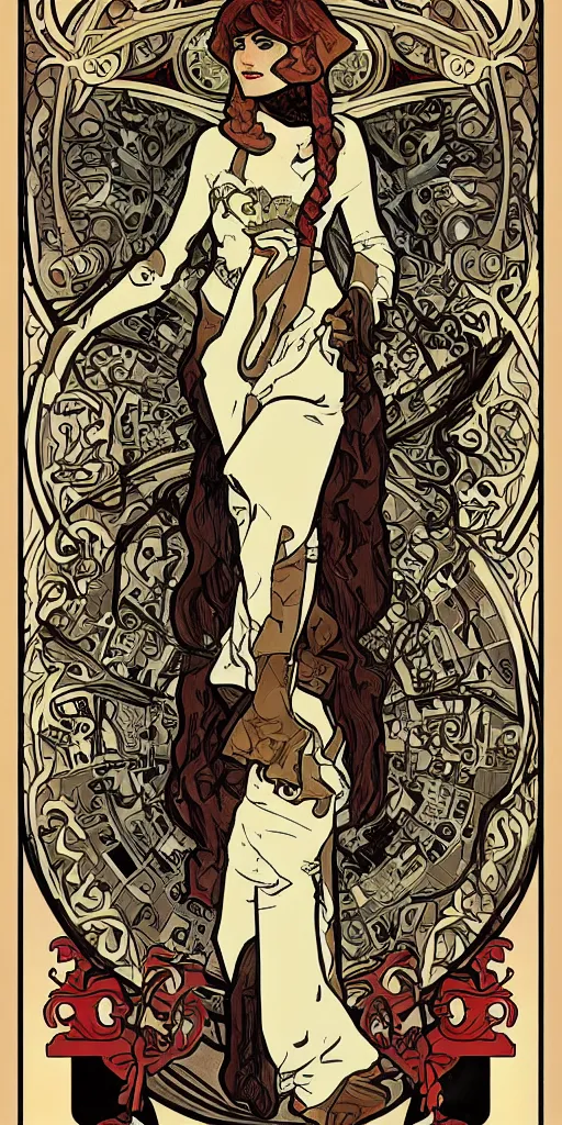 Prompt: art nouveau, Lego Star Wars in the style of alphonse mucha