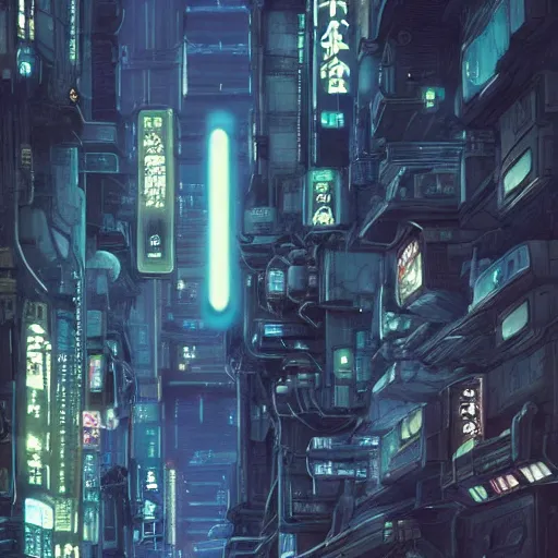 Image similar to Jedi in future japan at night, concept art, fine details, studio ghibli, cinematic lighting, ghost-in-the-shell, cyberpunk,sci-fi, fantasy, intricate, elegant, highly detailed, digital painting, trending on artstation, concept art, smooth, sharp focus, illustration, by james gurney and greg rutkowski