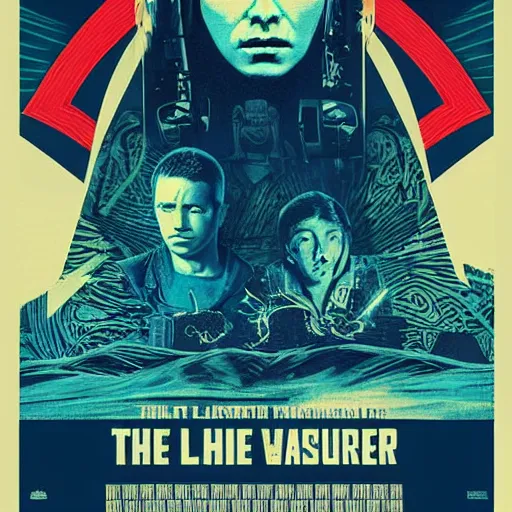 Prompt: The last blue warrior, movie poster, artwork by Shepard Fairey