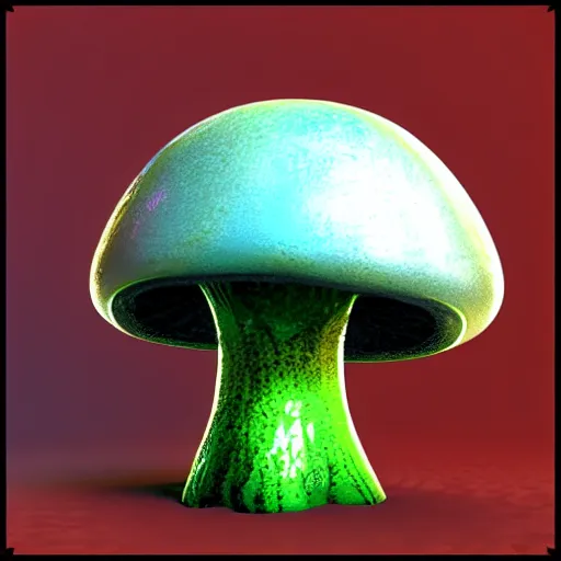 Image similar to alien mushroom, gooey, melty, iridescent, unreal engine