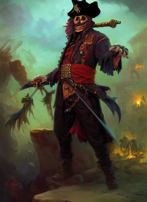 Image similar to undead pirate captain by paul dainton and vladimir volegov and alexander averin and delphin enjolras and daniel f. gerhartz