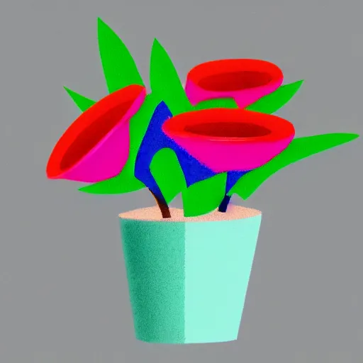 Prompt: flower in a pot but minimalistic concept art by frank stella gilleard james whalen tom, colorful, soft light, trending on artstation, minimalism