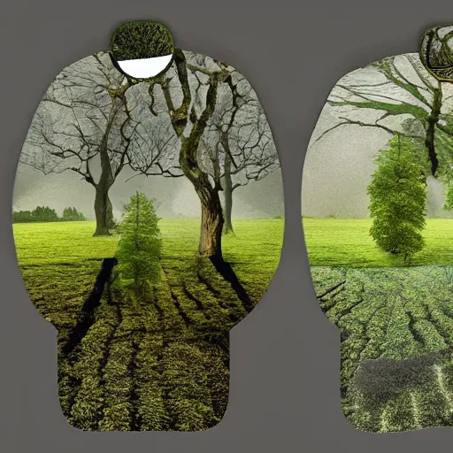 Prompt: trees transforming to tanks, surreal, high detail