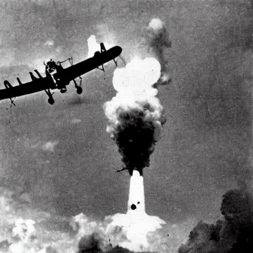 Image similar to ww 2 plane dropping nuclear bomb