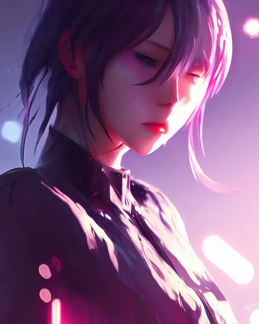 Image similar to beautiful anime art of a cyberpunk girl, character by WLOP, rossdraws, Logan, Cure, Mingche,n Shen, BangkuART, sakimichan yan gisuka, JeonSeok Lee