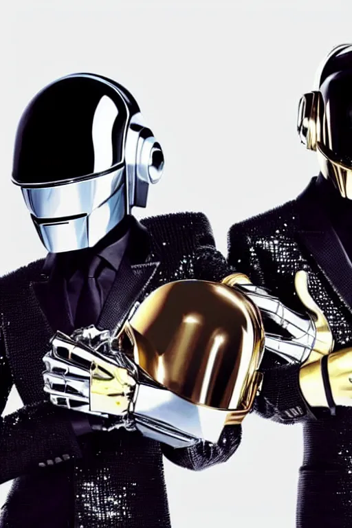 Image similar to the daft punk revealing their faces