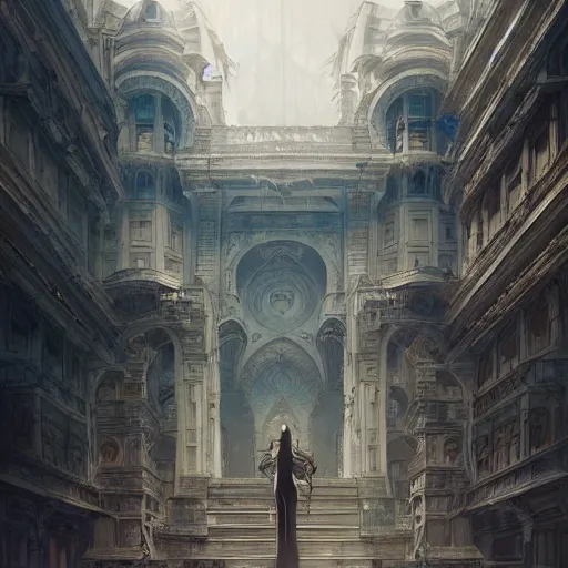 Image similar to architectural masterpiece, intricate complexity, by greg rutkowski, artgerm, ross tran, conrad roset, takato yomamoto. 4 k, beautiful, cinematic dramatic atmosphere