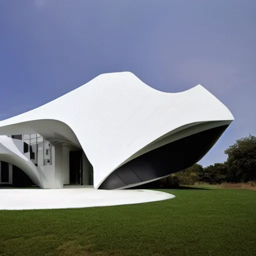 Image similar to house designed by zaha hadid