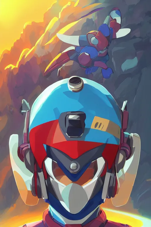 Image similar to robot ninja mask helmet megaman x zero rockman 2 0 2 2 switch game boss legacy collection fanart artsation, art gta 5 comics, behance hd by jesper ejsing, by rhads, makoto shinkai and lois van baarle, ilya kuvshinov, rossdraws global illumination ray tracing