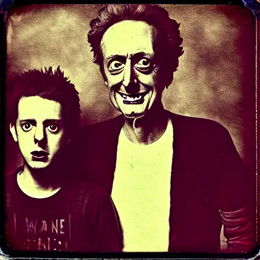 Prompt: tintype photo of “ rick and morty ” detailed