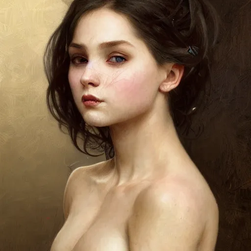 Image similar to portrait of a rat girl, furry body, furry pelt, full body, intricate, elegant, highly detailed, digital painting, artstation, concept art, smooth, sharp focus, illustration, art by artgerm and greg rutkowski and alphonse mucha and william - adolphe bouguereau