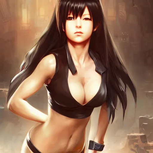 Image similar to tifa lockhart by Stanley Artgerm Lau, WLOP, Rossdraws, James Jean, Andrei Riabovitchev, Marc Simonetti