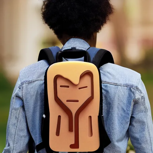 Image similar to a backpack with human features