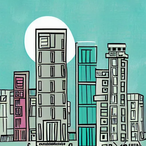 Simple City Handdrawing Lineart Buildings Stock Illustration 2322409443 |  Shutterstock