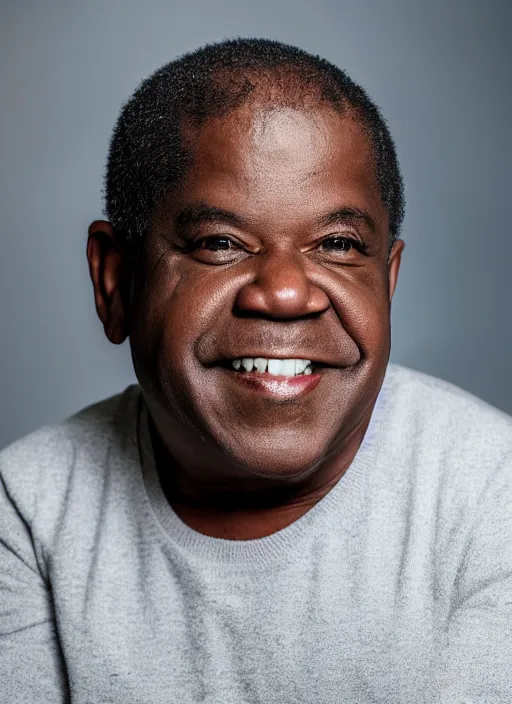 Image similar to DSLR photo portrait still of 55 year old age 55 Gary Coleman at age 54!!!, 85mm f1.8