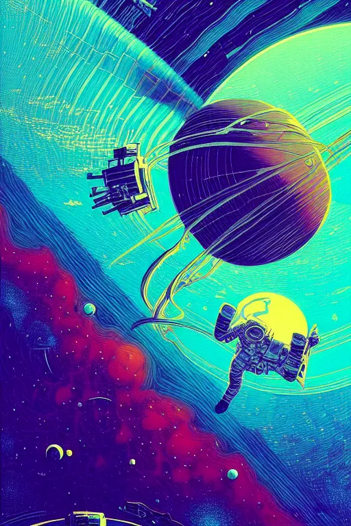 Prompt: astronaut on saturn's rings looking up at a supergiant star supernova, by victo ngai, kilian eng vibrant colours, dynamic lighting, digital art, winning award masterpiece, fantastically beautiful, illustration, aesthetically inspired by beksinski and dan mumford, trending on artstation, art by greg rutkowski, 8 k