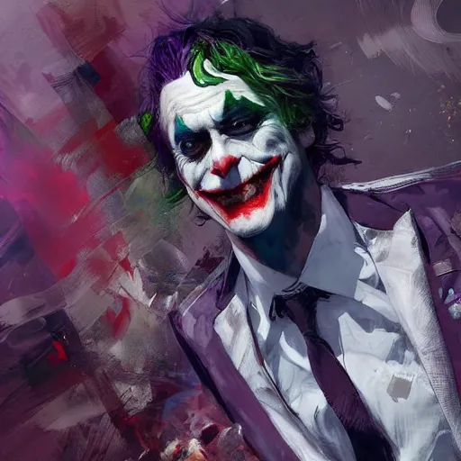 Image similar to Joker, full body, paint by Wadim Kashin