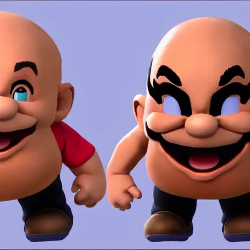 Image similar to danny devito in super smash bros ultimate, character reveal, 3d render, nintendo