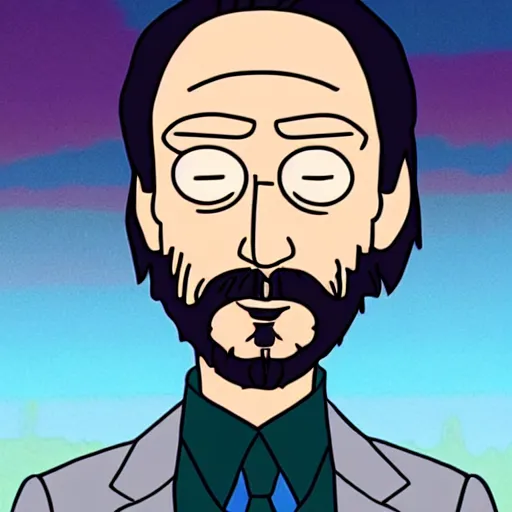 Image similar to Keanu reeves In Rick and Morty 4K detailed super realistic