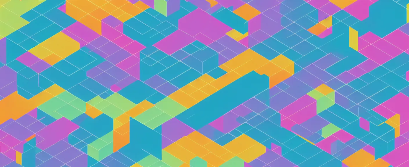 Image similar to wallpaper, large pastel, hex, isometric concept art