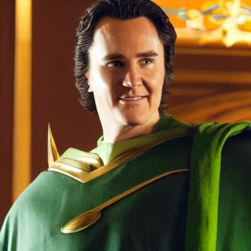 Image similar to young norm macdonald as Loki in Thor