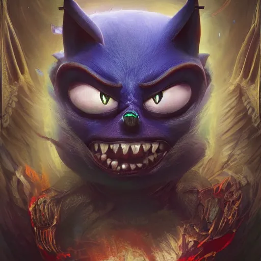 demonic sonic as a lord of hell, intricate artwork by | Stable ...