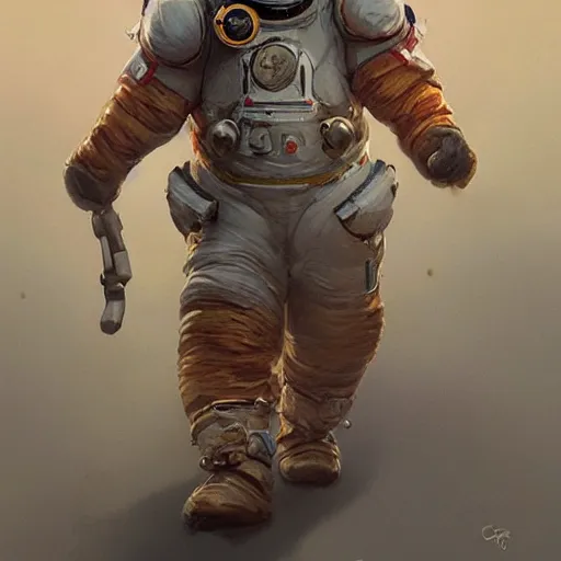 Prompt: heroic corgi cosmonaut, highly detailed concept art, d & d character, digital painting, greg rutkowski, trending on artstation