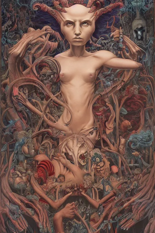 Prompt: by james jean, by mark ryden, by frank frazetta, by alex grey, by h r giger