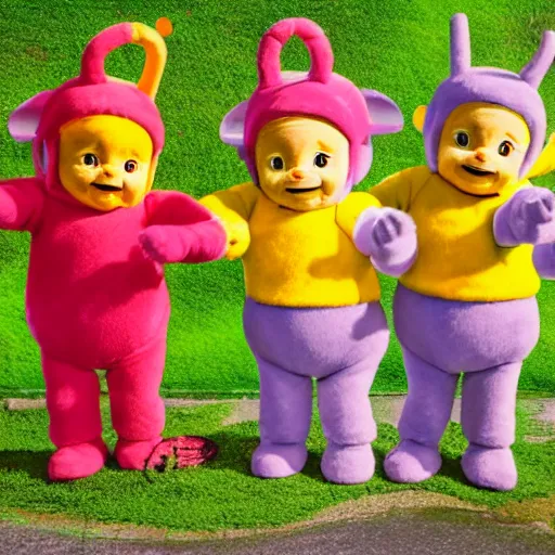 Prompt: cursed teletubbies