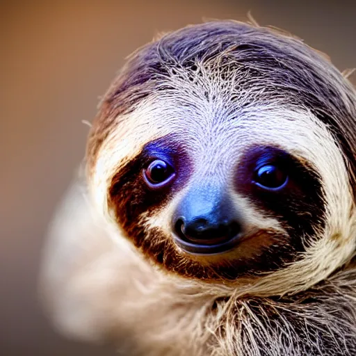 Prompt: baby cute sloth looking at the camera, most cute realistic animal in the world, best photo award, high quality 8 k, cinematic lighting